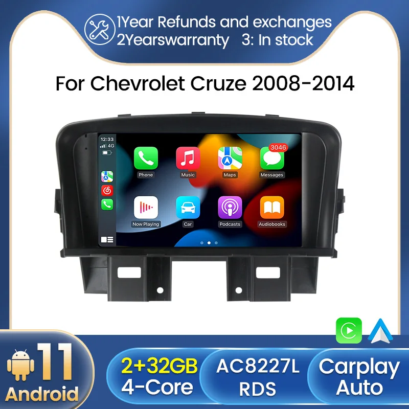 

Автомагнитола TomoStrong, мультимедийный видеоплеер, навигация GPS, Android 11, без DVD, для Chevrolet Cruze 2008-2014, стерео, Wi-Fi, Carplay