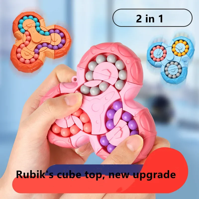 Six sided Rotation Finger Bean Intelligence Gyro Antistress Fingertip Cube Learning Educational Magic Disk For Kids Gift New