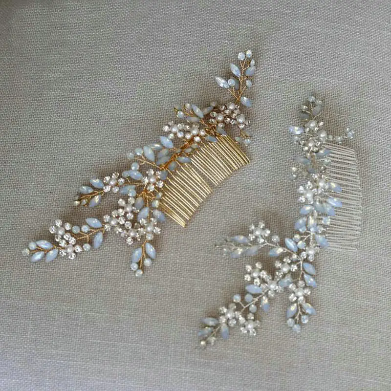Gorgeous Opal Crystal Hair Accessories Hair Vine Bridal Hair Comb Wedding Headpiece