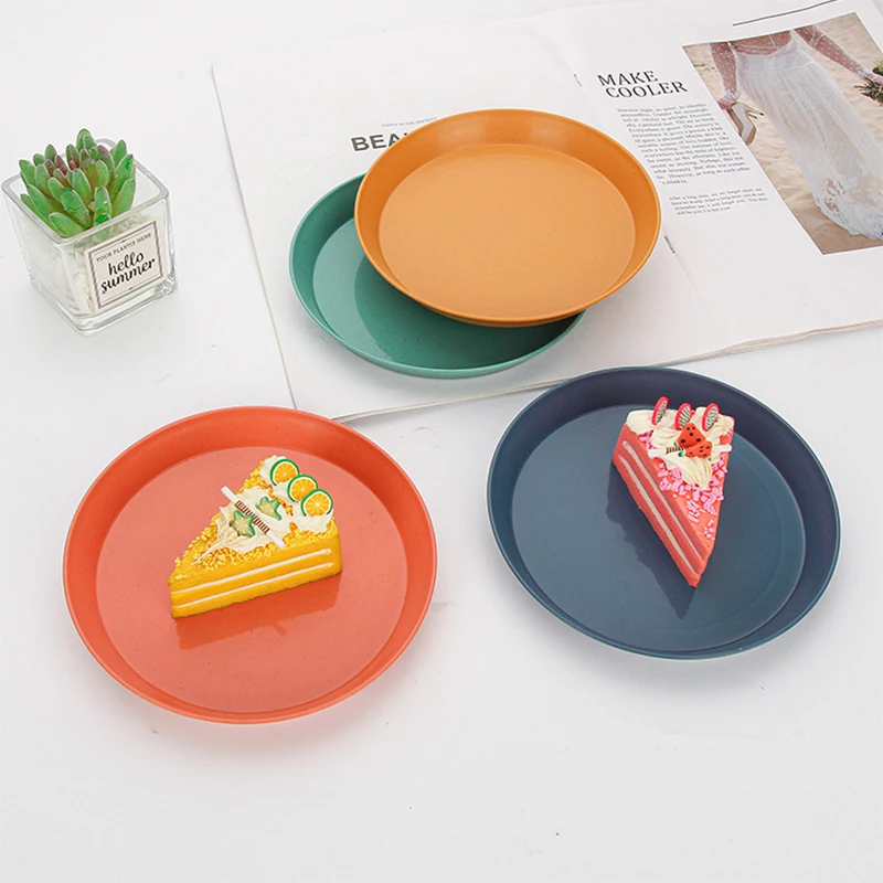 1pc Striped Dinner Plate Family Vertical Fruit Rice Plate Fruit Salad Snacks Candy