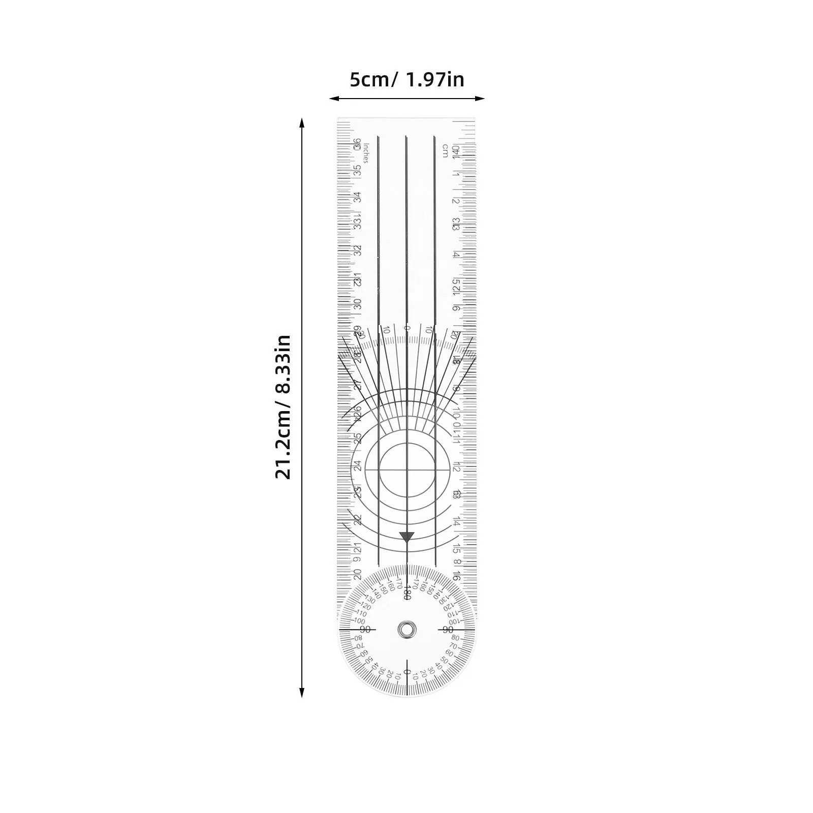 4Pcs 각도기 투명 플라스틱 각도계 건축가 엔지니어 의사의 정확한 각도를 측정하는 접이식 정밀 측정 도구