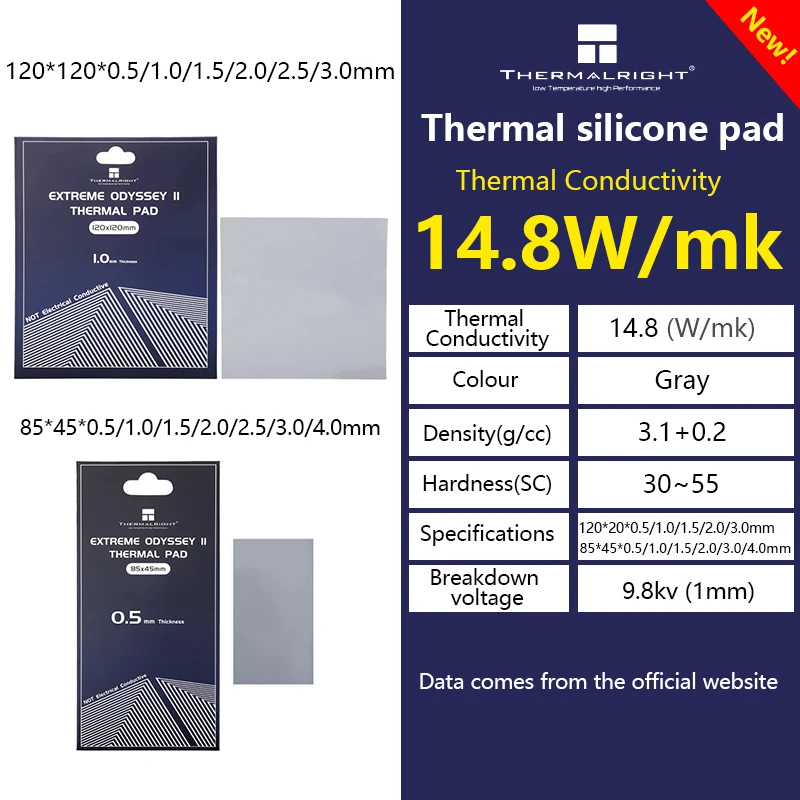 Thermalright-dissipação de Calor Silicone Pad Odyssey ii Cpu Placa Gráfica Gpu Graxa Térmica Pad Motherboard Multi-size - Imagem 6