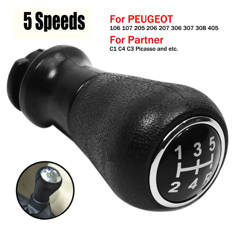 Car Gear Shift Knob 5 Speed Gear Lever Change Stick For Peugeot 106 107