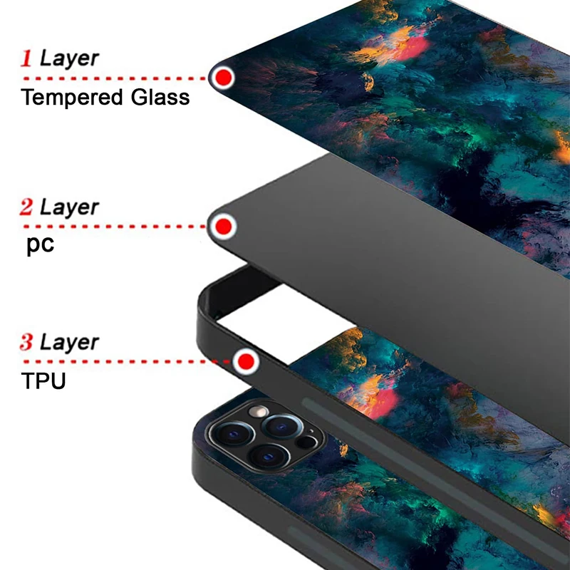 Vibrant Splash Ink Glass Silicone Phone Case