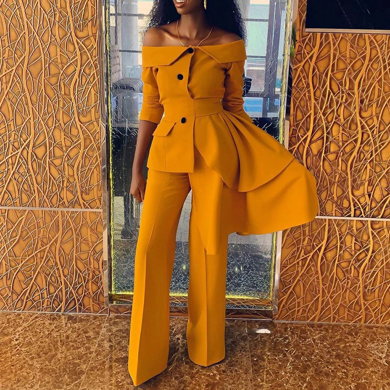 

2023 New Design Women's Fashion Style Commuter Suit Pants Set Two Piece Thin Jacket Coat Long Pant Clothing Ladies Office Wear