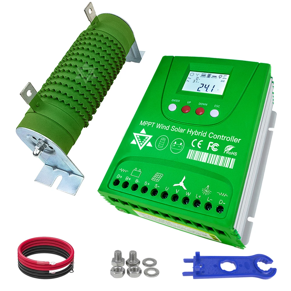 MPPT 컨트롤러가 있는 풍력 태양광 보완 컨트롤러, 2000W, 12V, 24V, 48V 광발전 터빈 풍력 터빈에 적합