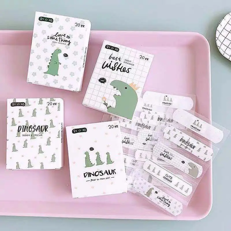 20pcs Cute Cartoon Simple Patterned Curved Patch Wound Strips Dressing Adhesive Plaster Bandages Band Aid for Children Banditas