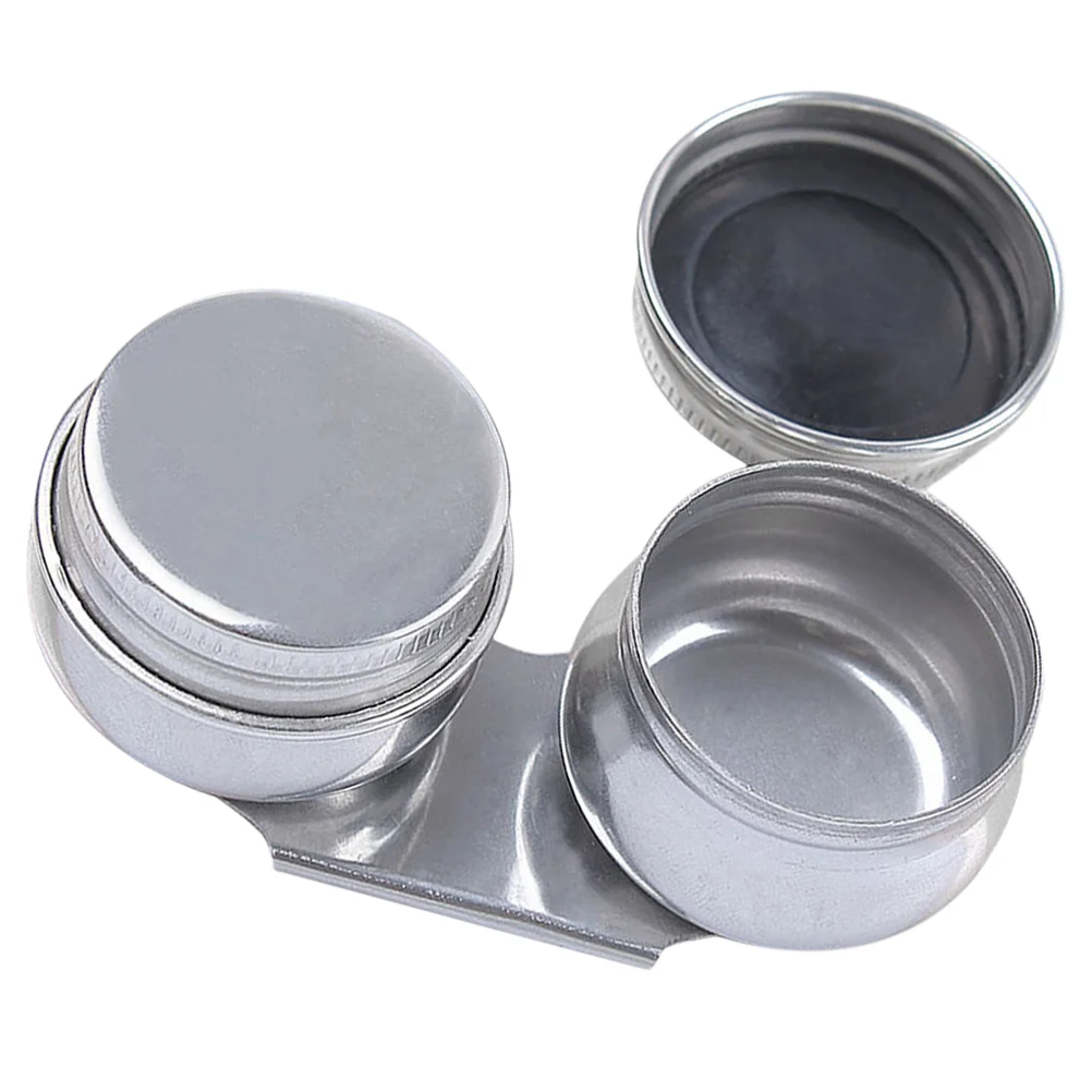 

Double Dipper Palette Cup Stainless Steel Artists Palette Clip Container Cup with Lid