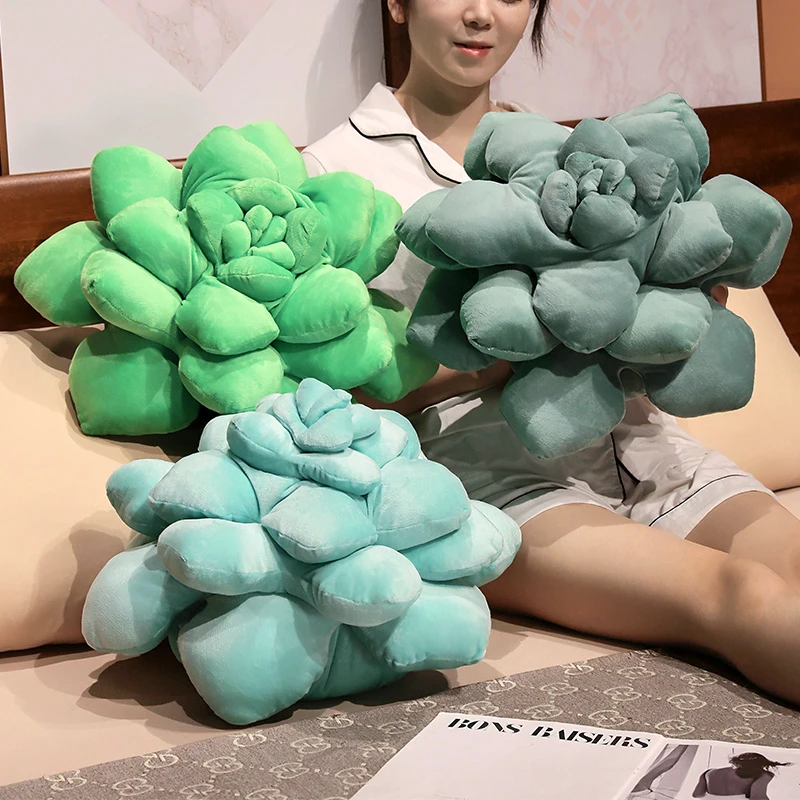 New Succulent Plush Pillow Lifelike Plant Potted Succulent Plush Toy Stuffed Soft Cushion Seat Home Decor Birthday Gifts 6