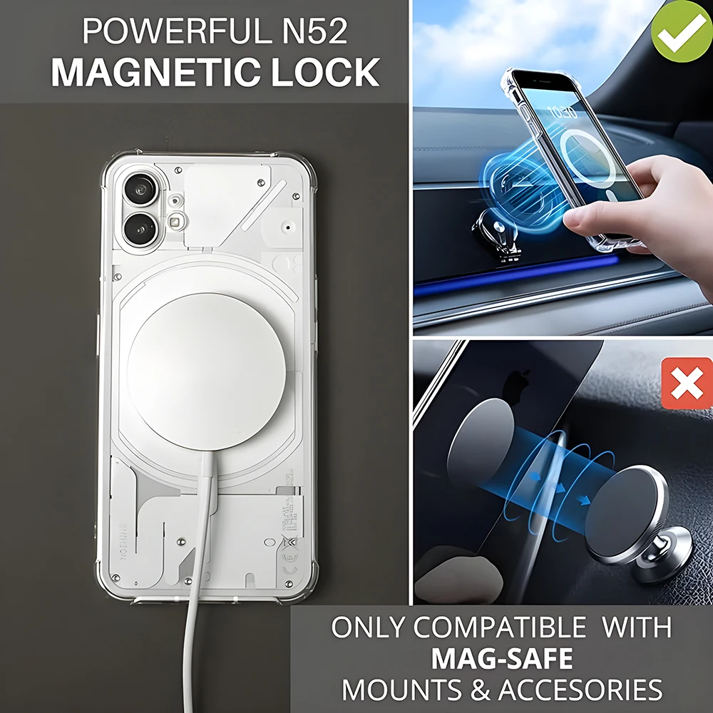 무선 충전 전화 2A 2 1 케이스 자석 Magsafe 소프트 실리콘 범퍼 하드 아크릴 백 에어백 코너 커버 쉘