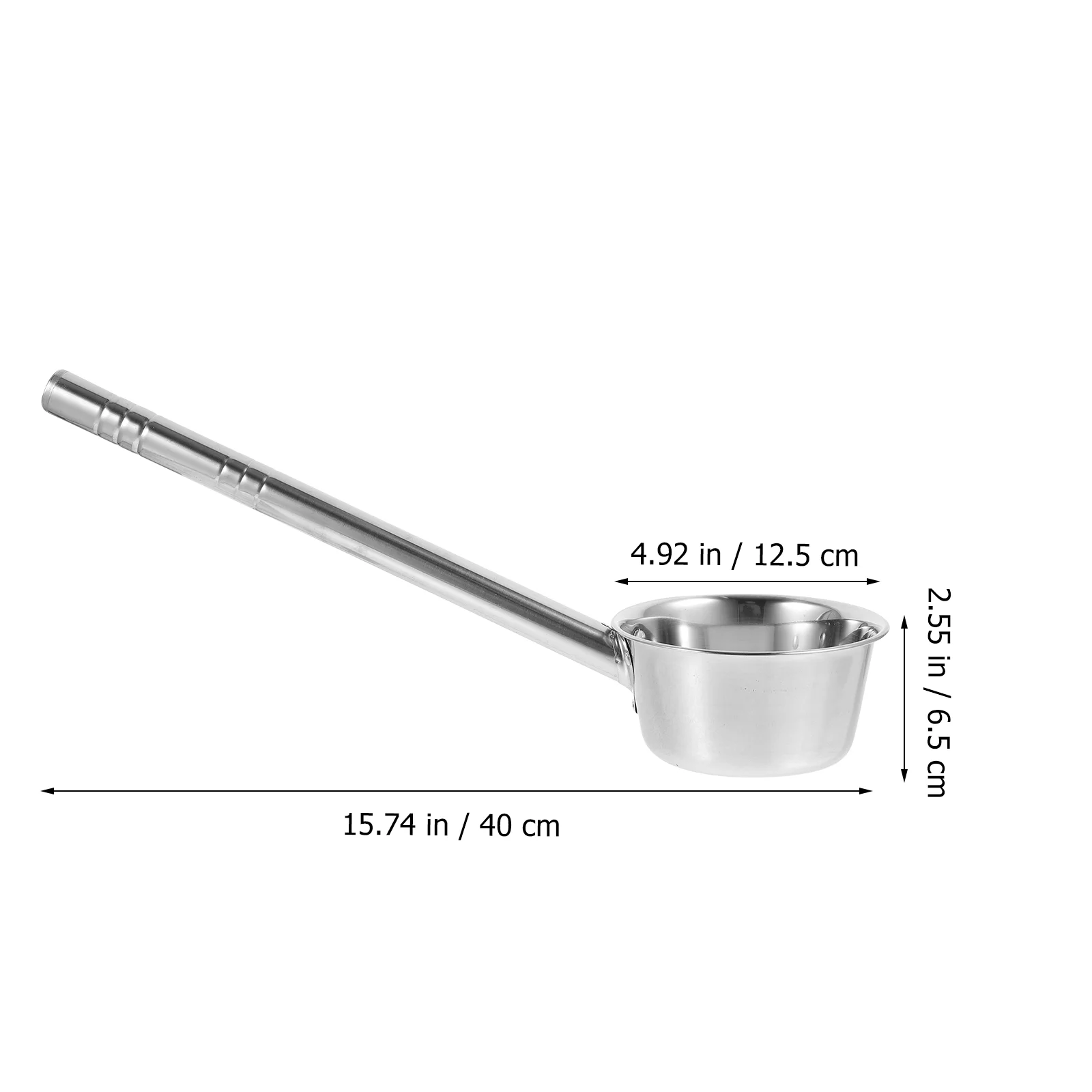 2 Pcs Stainless Steel Soup Spoon Long Handle Kitchen Gadgets Food Serving Spoon Dining Tools Water Scoops Silver Color Round