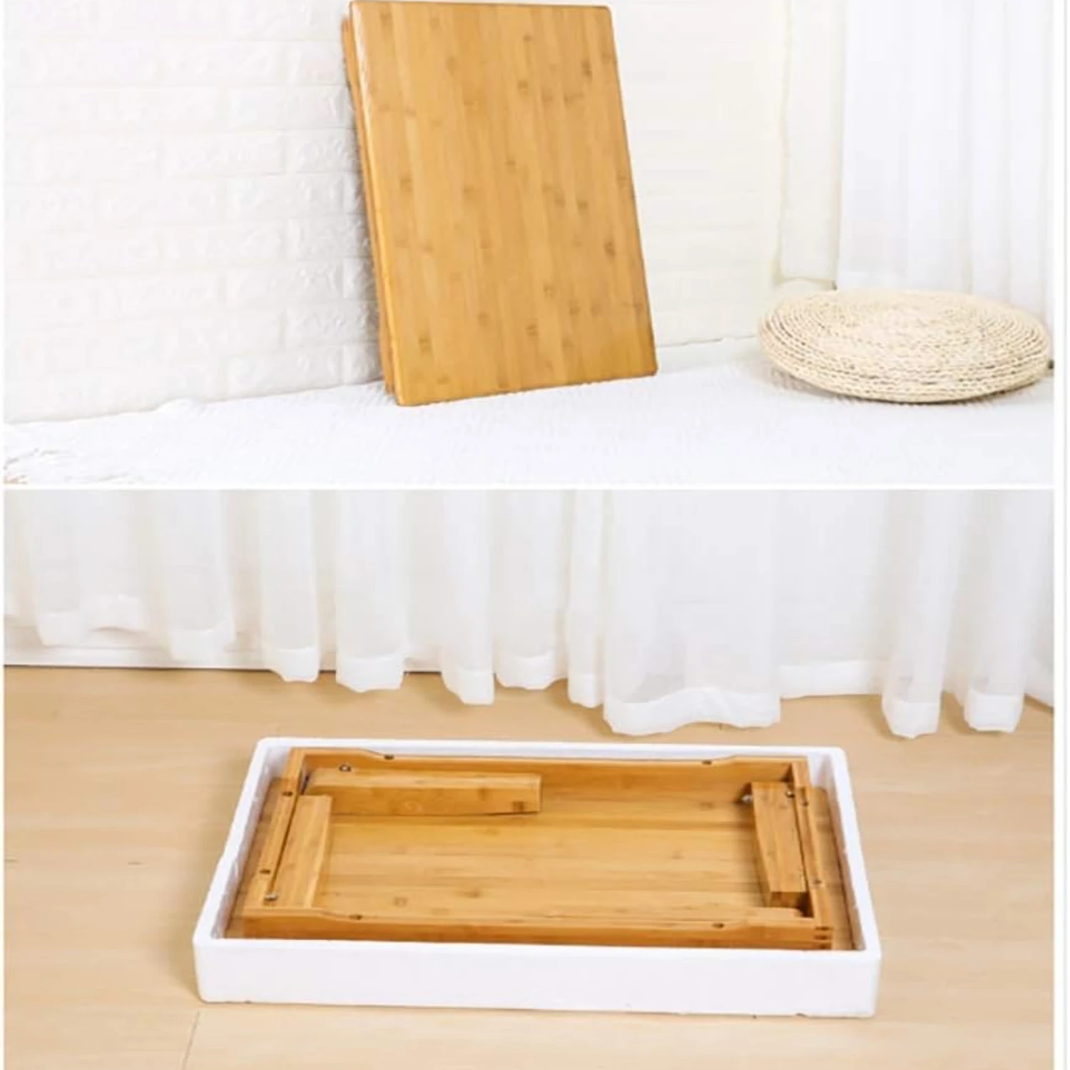 Folding Bamboo Computer Desk, Low, Multi-Function, Dining ，coffe table 5
