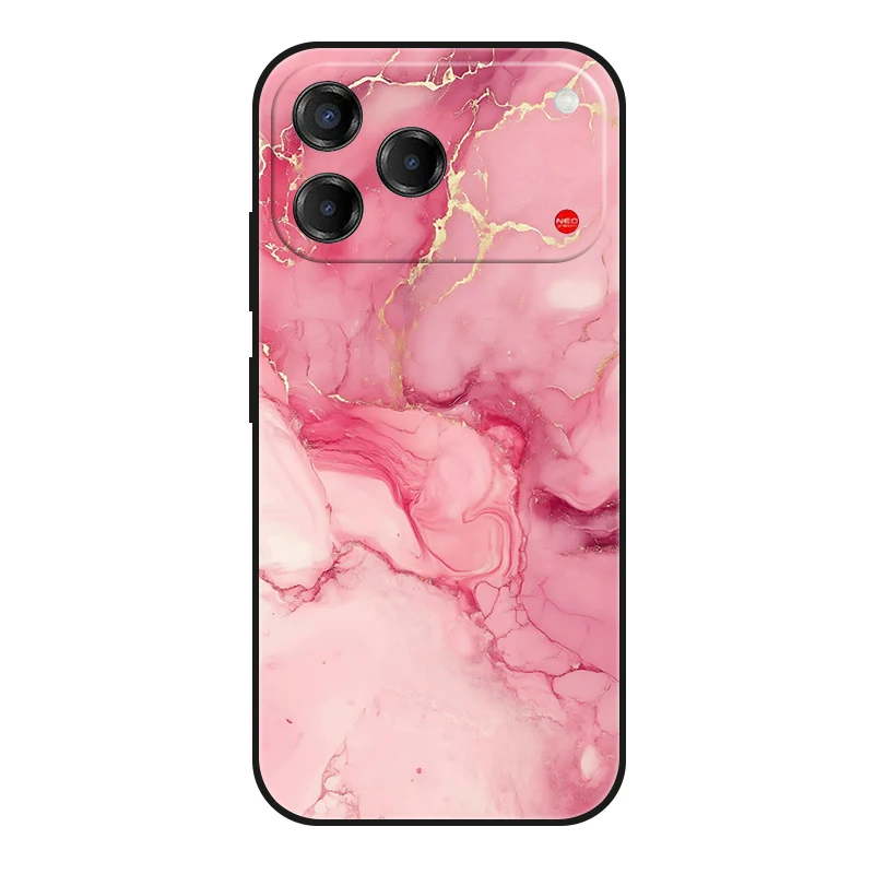 Marble Painted Soft Matte Silicone Back Cover - Elegant Design Case