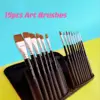 Body Pinting Brushes Face Body Art Paint Professional Paint Brushes Set With Storage Bag Wooden Handle Nylon Oil Painting Brush 3