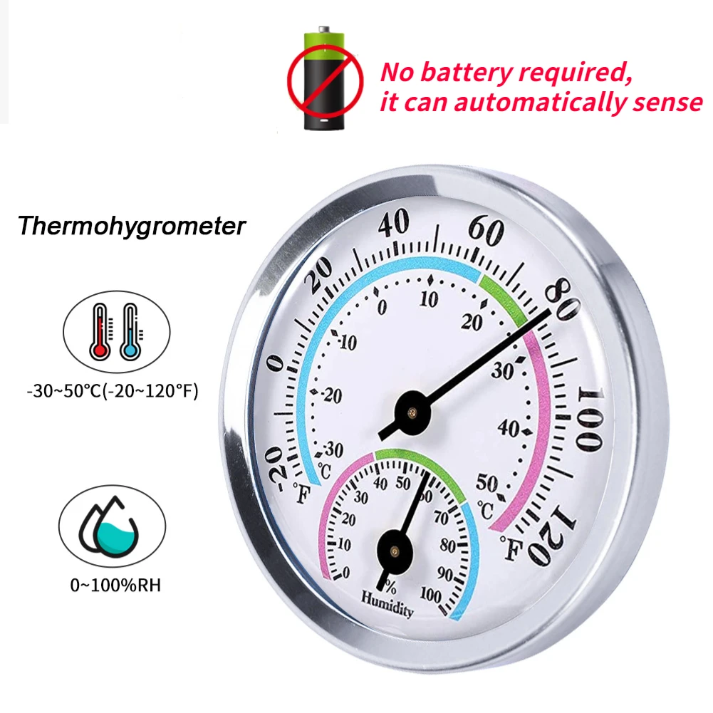 Wall Mount Analog Thermometer Hygrometer Indoor Humidity Gauge Temperature  C