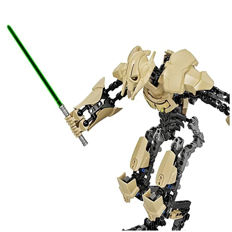 Disney Ksz714 Star Toy Anime General Robot Grievous With Lightsaber Hilt Combat Weapon Model blocks Assemble Figure Toy Gifts 6