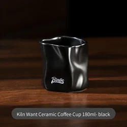 Bincoo Ceramic Coffee Cup for Coffee, Tea, and Cocoa - Elegant Barista - Grade Mug for Home, Office, or Cafe Use (Black)