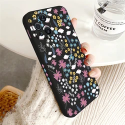 Elegant Floral Pattern Liquid Silicone Phone Case - Fashionable Flower Design for OPPO R15 Pro (Black - 631)