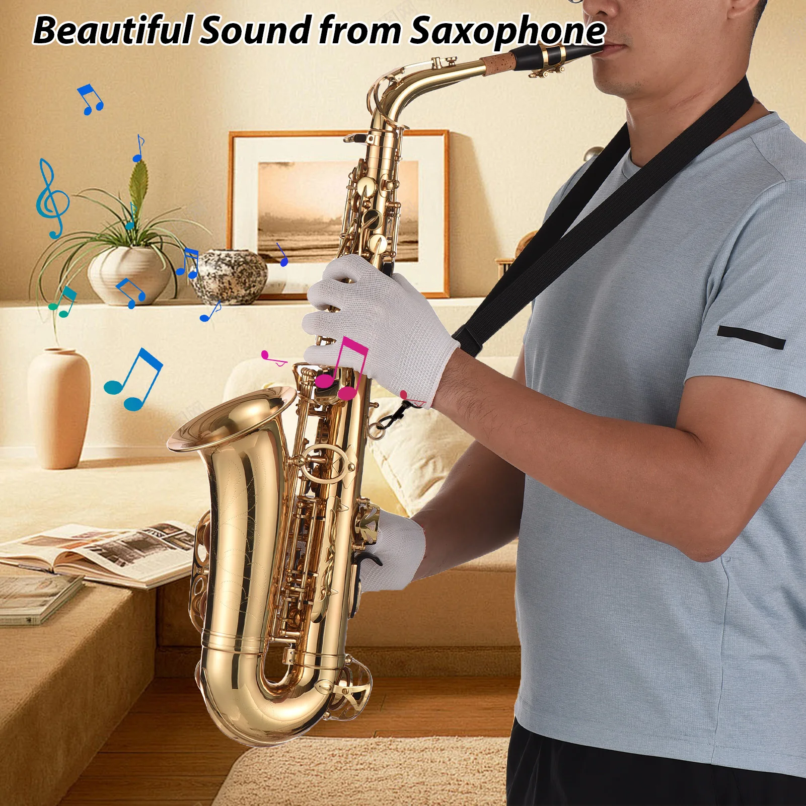 Eb Alto Saxophone - Brass Lacquered Gold, 82Z Key Type, Includes Case, Strap, Cleaning Kit