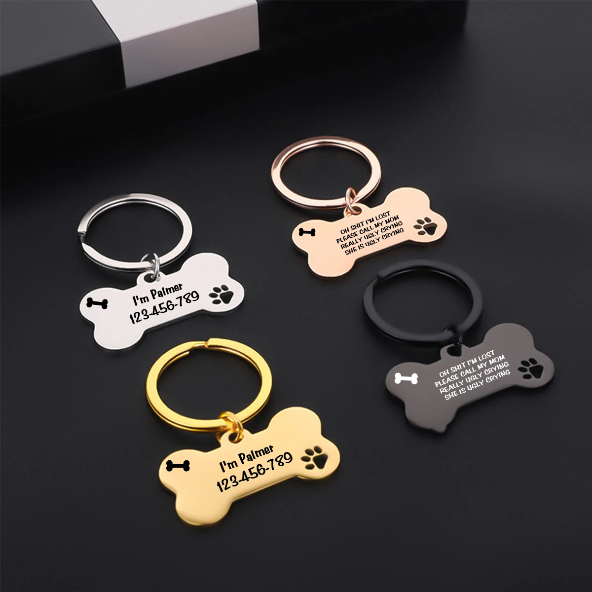 1pc carved dog tag, double-sided carved nameplate, customized collar tag, personalized cat tag, dog identity tag, pet surname ta