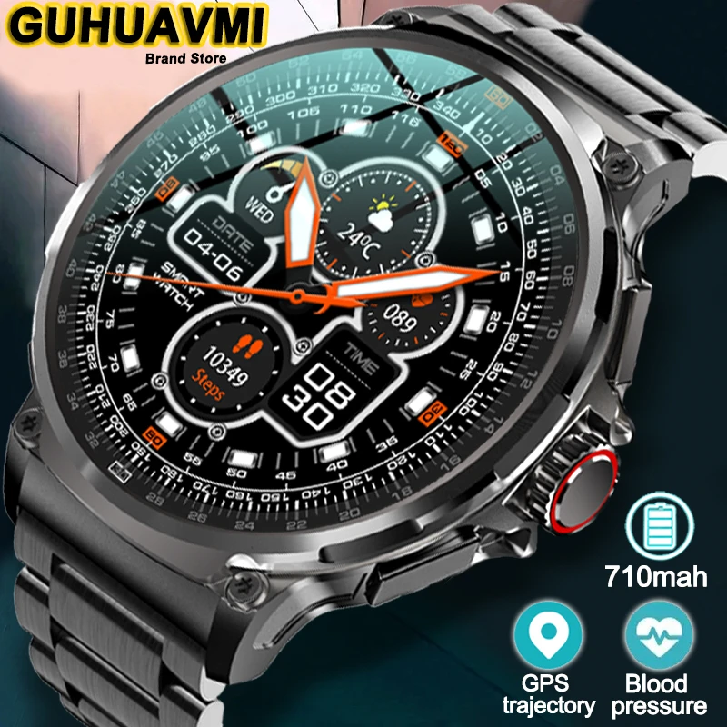 

Men 1.85-Inch HD Bluetooth Call GPS Track SmartWatch Blood Pressure 710 Mah Large Battery IP68 Waterproof Motion Fitness Watch