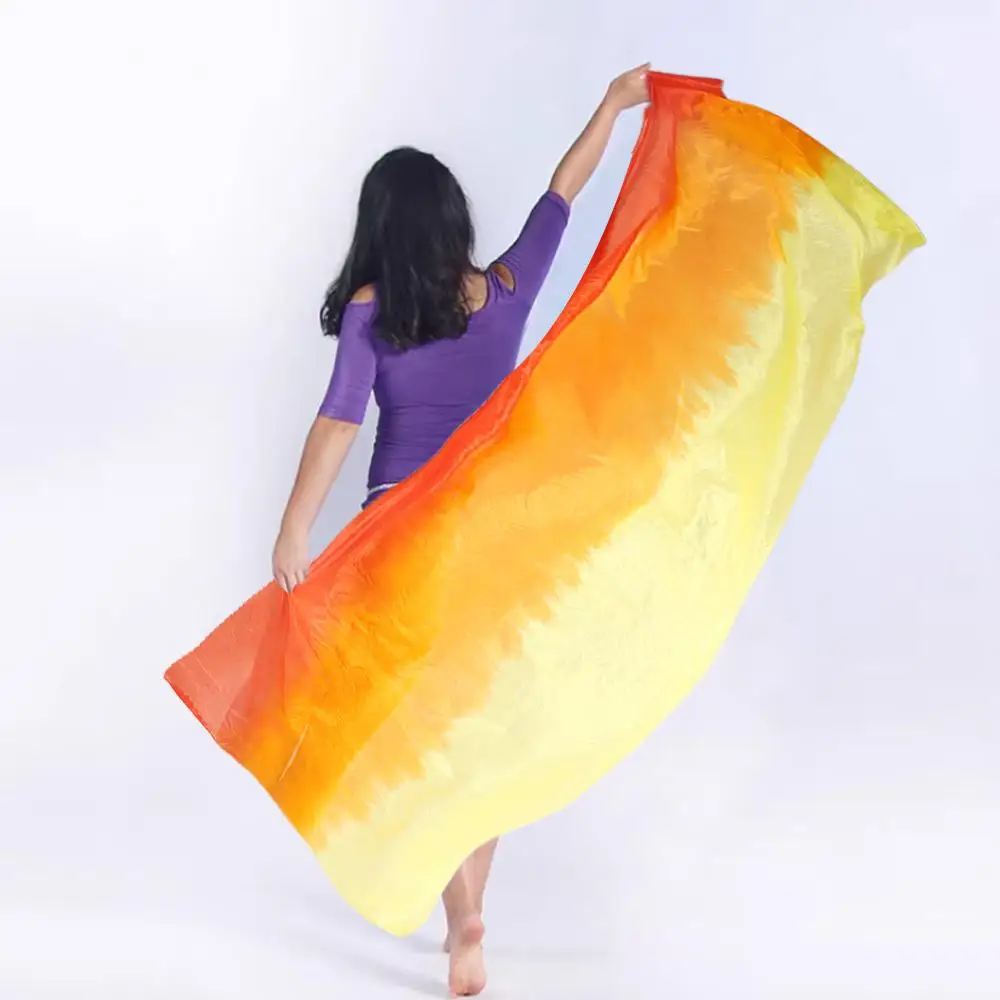 New Gradient Color Belly Dance Veils Light Texture Long Latin Belly Dance Shawls Costumes Accessories Performance Shawl