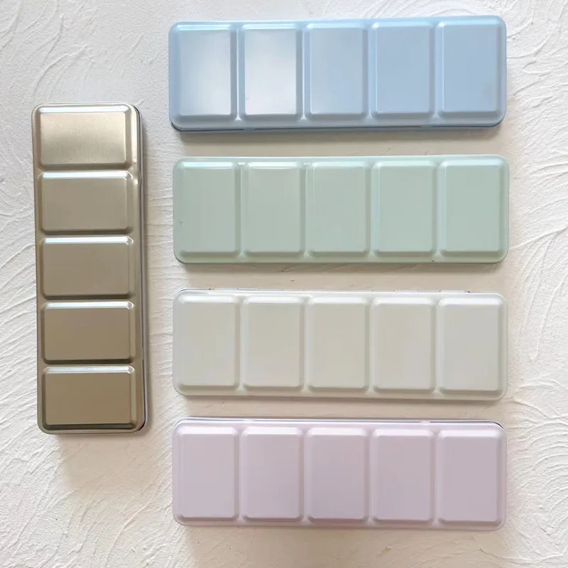 Morandi Color Empty Watercolor Palette Tin Box Paint Storage Iron Box 24/44 Grid for Watercolor Paint Painting Art Supplies color palette watercolor palette