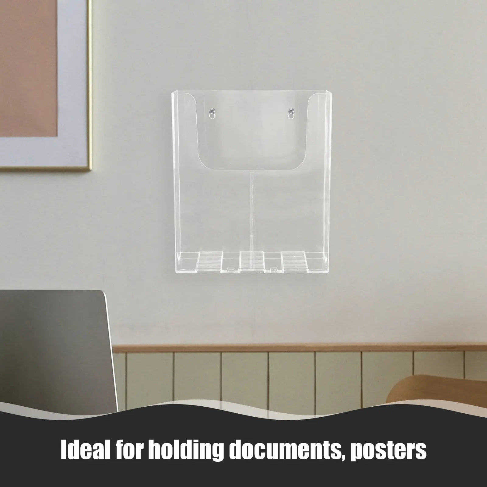 투명 아크릴 벽걸이 파일 홀더 A4 사이즈 사무실, 학교, 가정용 벽걸이 문서 포켓, 우편물, 편지, 잡지 보관함