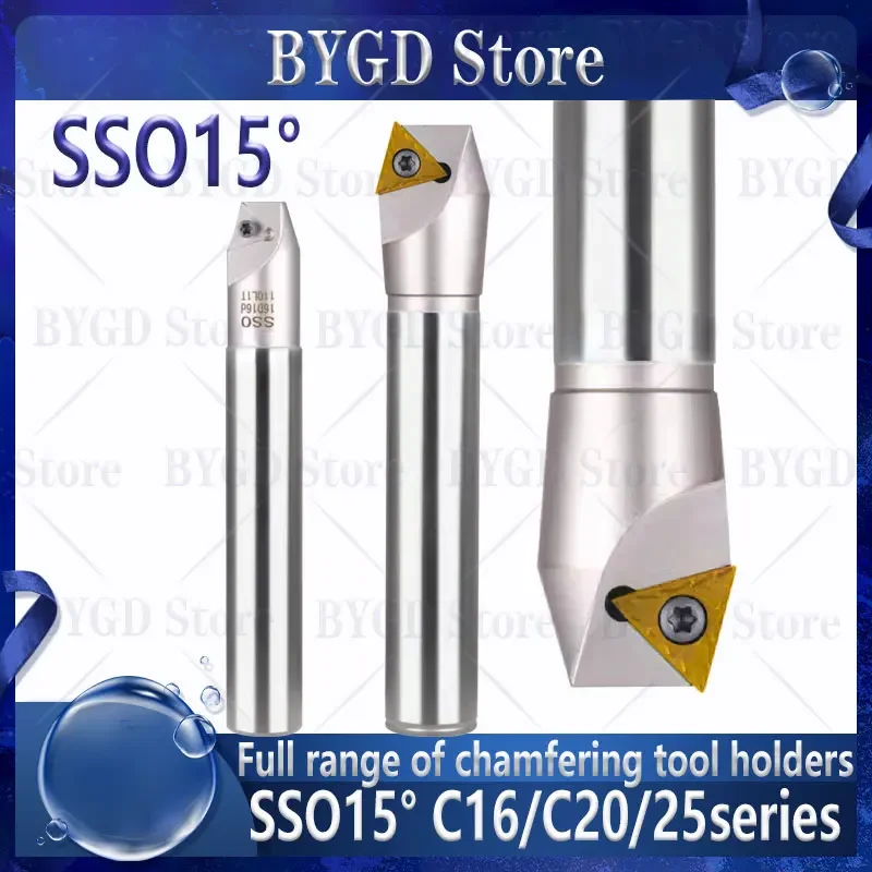 BYGD SSO SSO15 ° Grad-Serie 15 ° 30 ° 60 ° C10 C12 C16 Komplettes Sortiment an Anfaswerkzeughaltern TCMT TCMT0902 TCMT16T3 TCMT1102 Einsatz