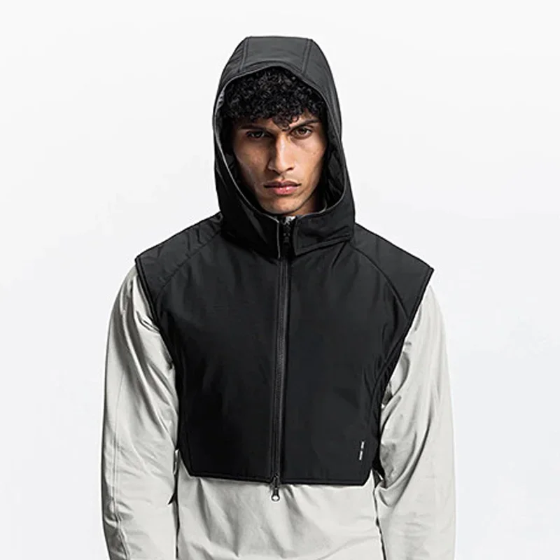 Mens Sports Reversible Motorcycle Reflect Hooded Vest Waterproof Outdoors Night Running Zipper Security Jackets Sleeveless Coat reflective vest mens jacket
