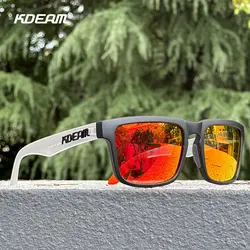 Unisex Polarized Square Sunglasses with Anti-Blue Light Coating for Outdoor and Digital Use (C59Mirrored Red)