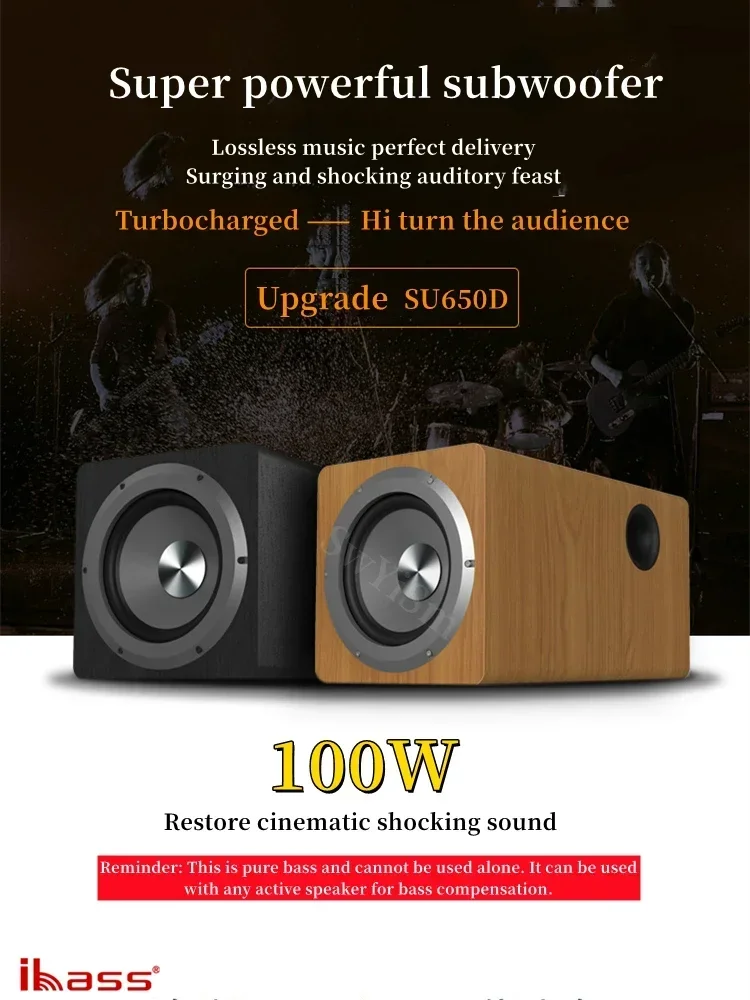 Ibass Wooden Inch Professional 100W High Performance Pure Bass