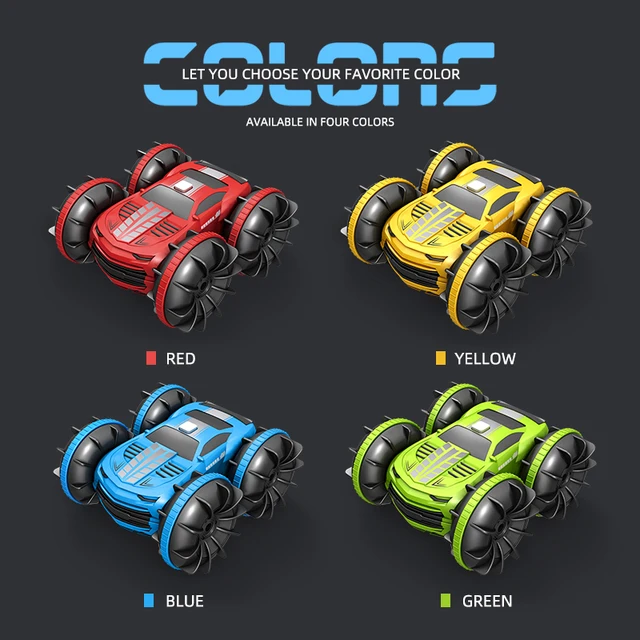 2in1 RC Car 2.4GHz Remote Control Boat Waterproof Radio Controlled Stunt Car 4WD Vehicle All Terrain Beach Pool Toys for Boys 4