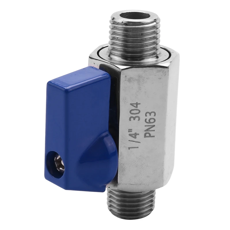 Stainless Steel Ball Valve-1/4 Inch NPT Thread Male Small Mini Ball Valve (1/4Inch Male&Male)