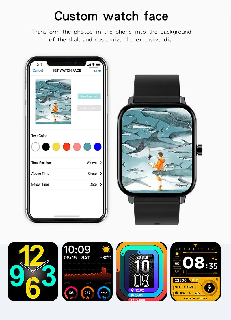 Free Shipping Wholesale GT10 Smartwatch NFC 1.69 Inch Pedometer Swimming Watch Men Men'S Sportswear Sport Nfs Smart