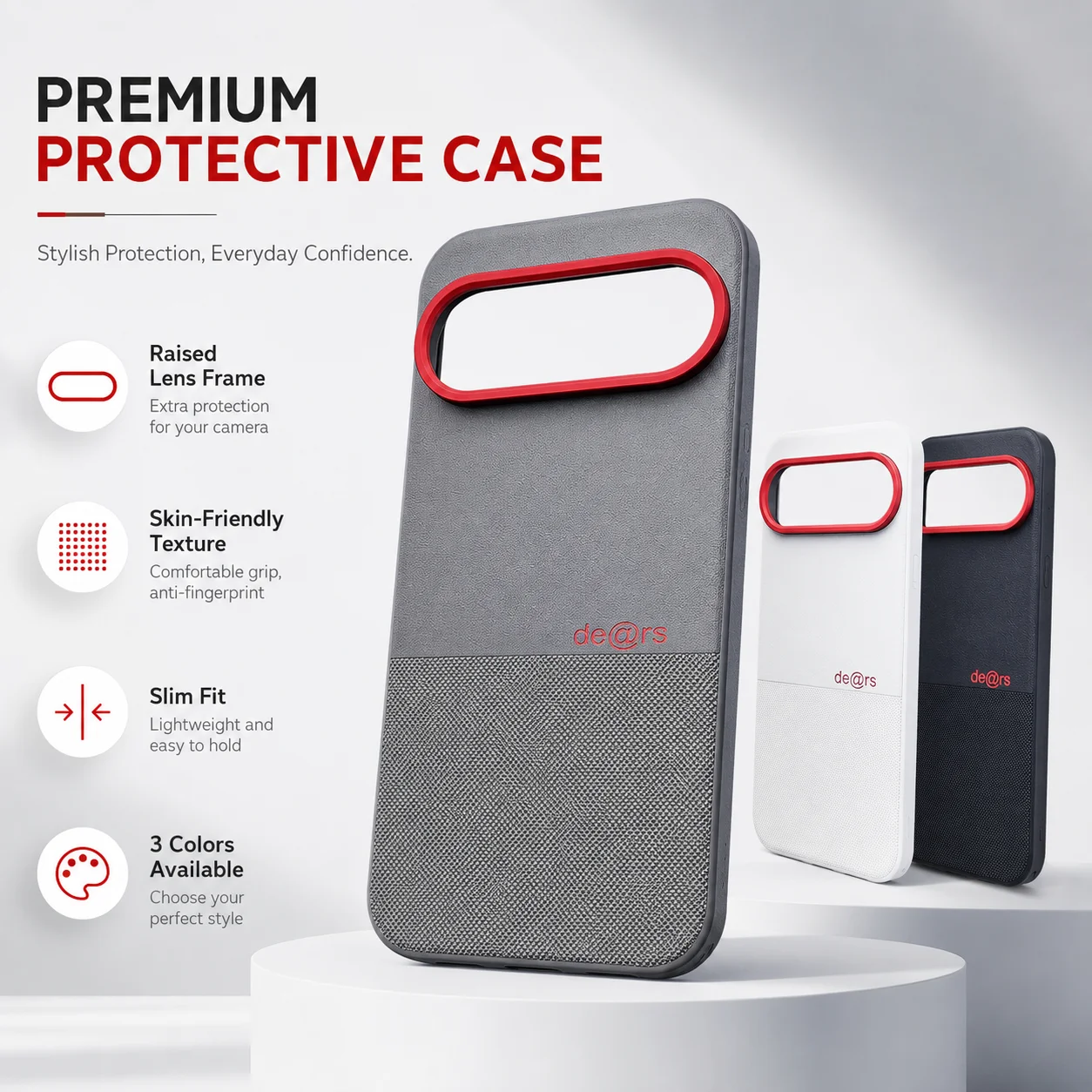 Luxury Business Style Leather Case with Lettering, Skin-Friendly & Drop-Proof Cover