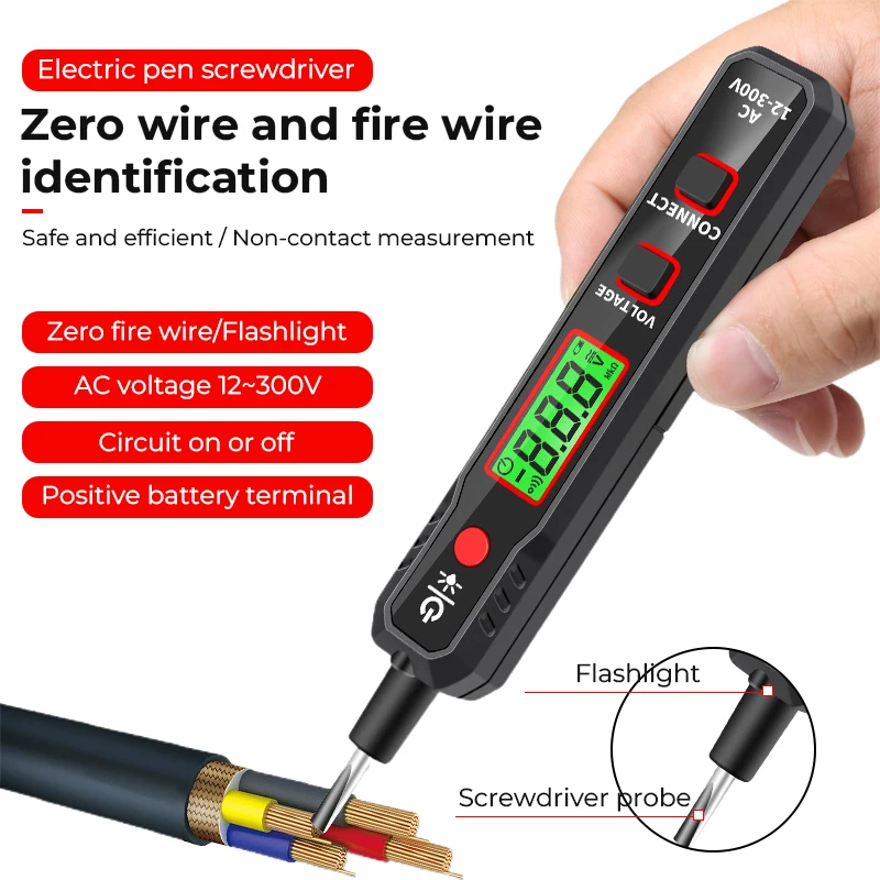 HT89 Pen Type Voltage Detector Contact & Non Contact 300V Backlight