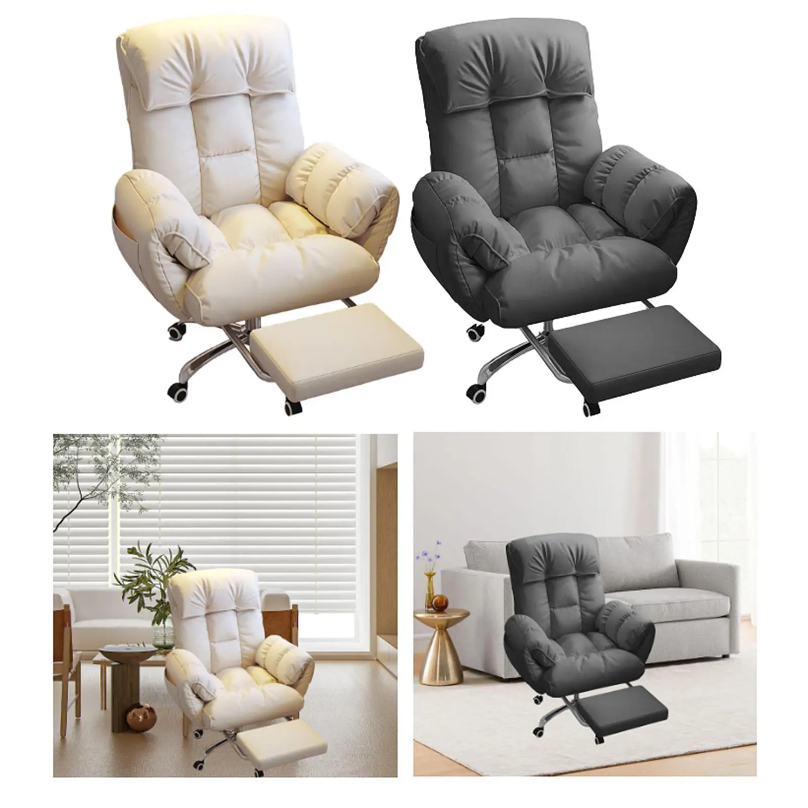 Lazy Computer Chair Office Chair Soft Silent Wheels Big and Tall Side Pockets Lazy Computer Chair Office Chair Soft Silent Wheels Big and Tall Side Pockets