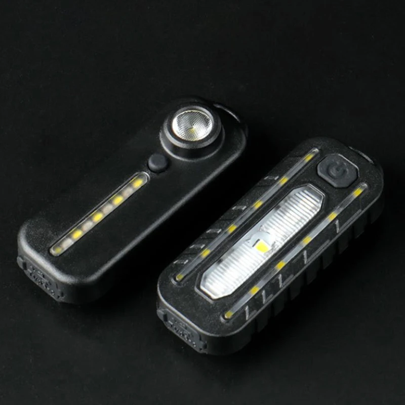 Bike Warning Light 1pc LED Red Blue Shoulder Police Light With Clip USB Charging Flashing Warning