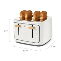 2023 New Beautiful 4 Slice Toaster, White Icing By Drew Barrymore 4