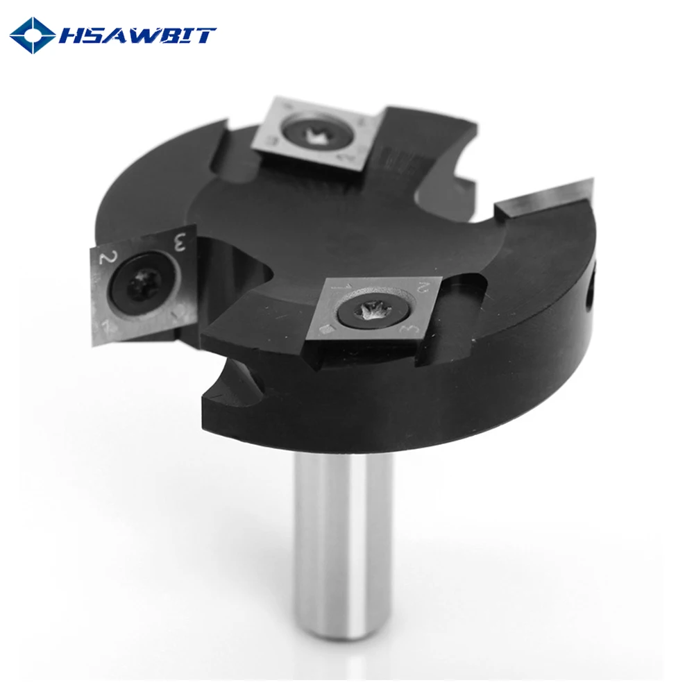 

4-Flute Wood Planer Bit 63.5mm Cutting Diameter12 mm/12.7mm Shank Spoilboard Surfacing Router Bit Insert Carbide Slab