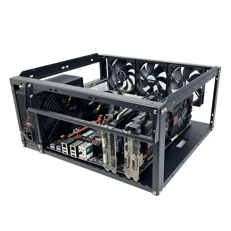 Estojo Compacto Empilhável para pc X79 X99 Eatx Duplo Suporte de Placa Mãe Torre Média Caixa do Computador Grande Dissipação de Calor Ótimo