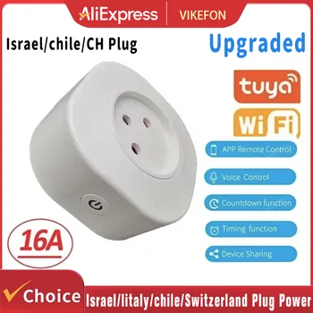 WiFi Smart Plug 16A Israel/Italy/Chile/Switzerland Plug Power Socket Outlet Tuya APP For Alexa Google Voice Control Timing
