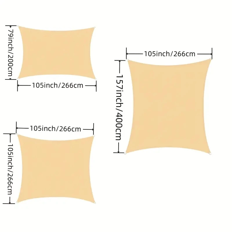 1PC, UV-Blocking, Waterproof Sun Canopy Shade Sail - Portable with EasyFasten for Patio, Deck, Yard 3
