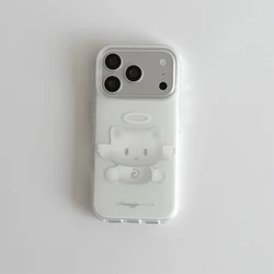 Korean Ins Lovely Angel White Kitten Shockproof Silicone Phone Case for iPhone 15 Plus (1)