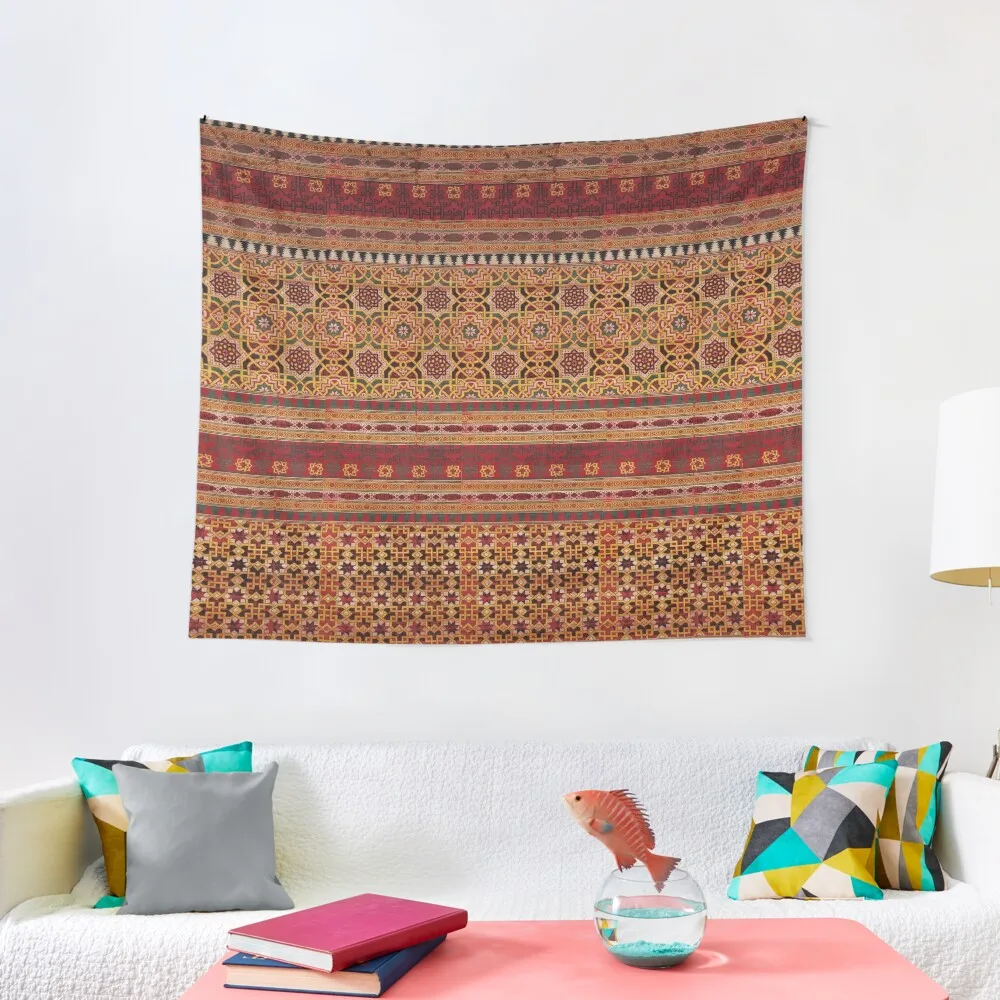 

RED ORANGE YELLOW ANTIQUE GEOMETRIC Tapestry Home Decorating Decoration For Rooms Tapestry