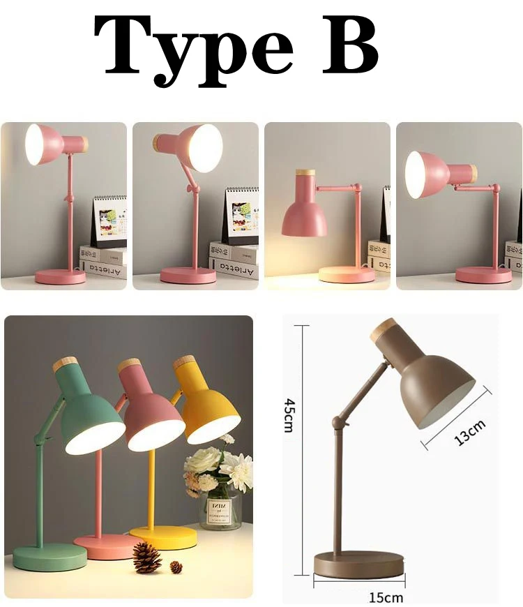 Nordic Desk Lamp for Dorm Adjustable Angle Height Reading Table Lamp for home office Room Decor Bedside Lamp Led Desk Light 6
