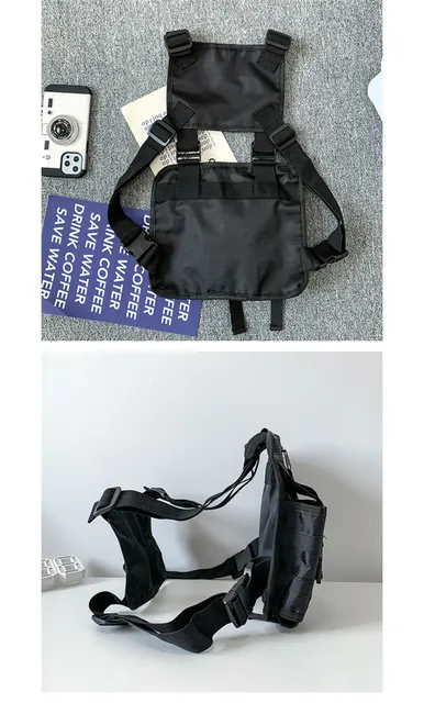 Mens Streetwear Backpack, Tactical Vest Chest Bag