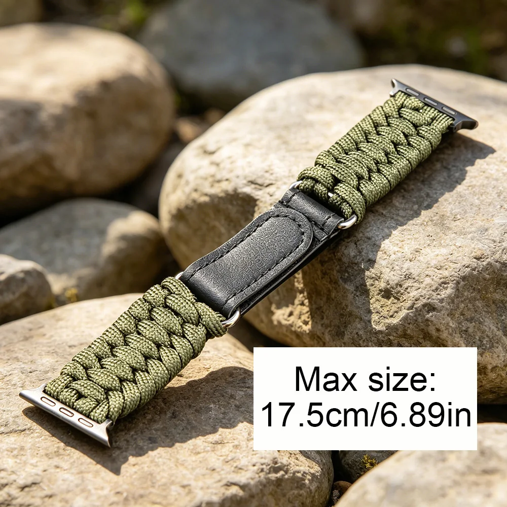 Breathable Hand-Woven Rope Band for Men - Universal Smartwatch Strap