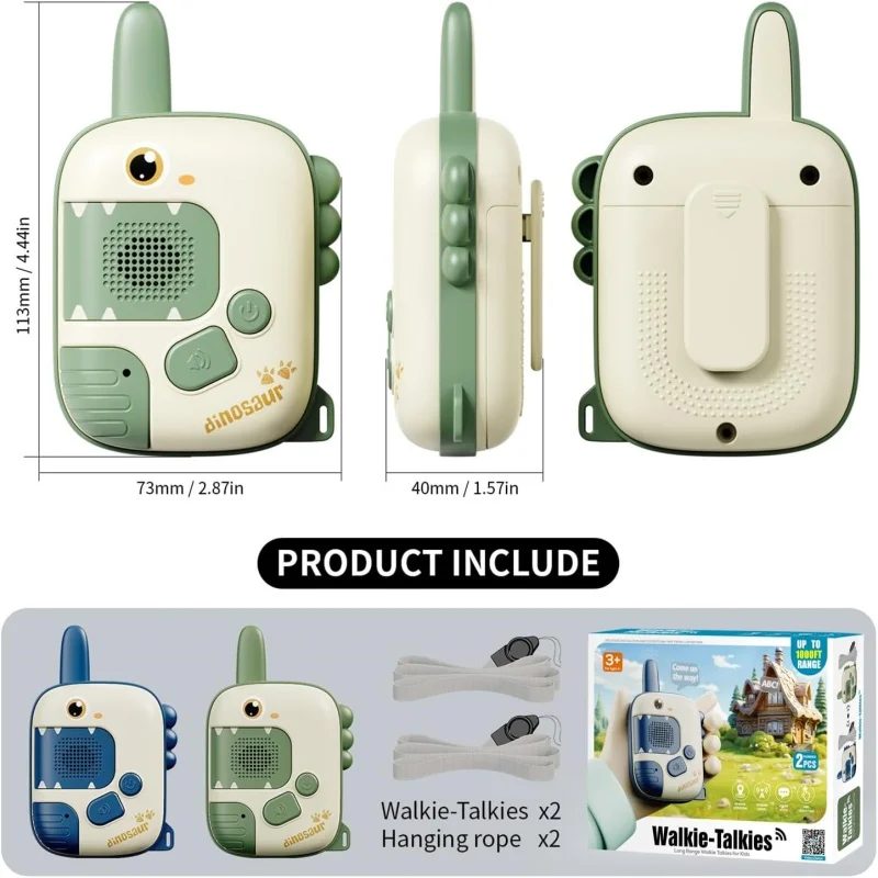 2pcs Handheld Kids Walkie Talkie 300m Long Distance Wireless Transmission Pager Outdoor Conversation Toy Boys Girls Sensory Toy